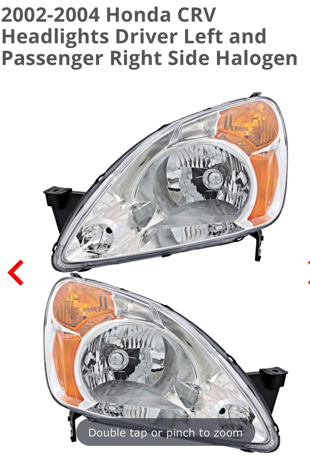 02-04 Crv Headlight Housing L&R