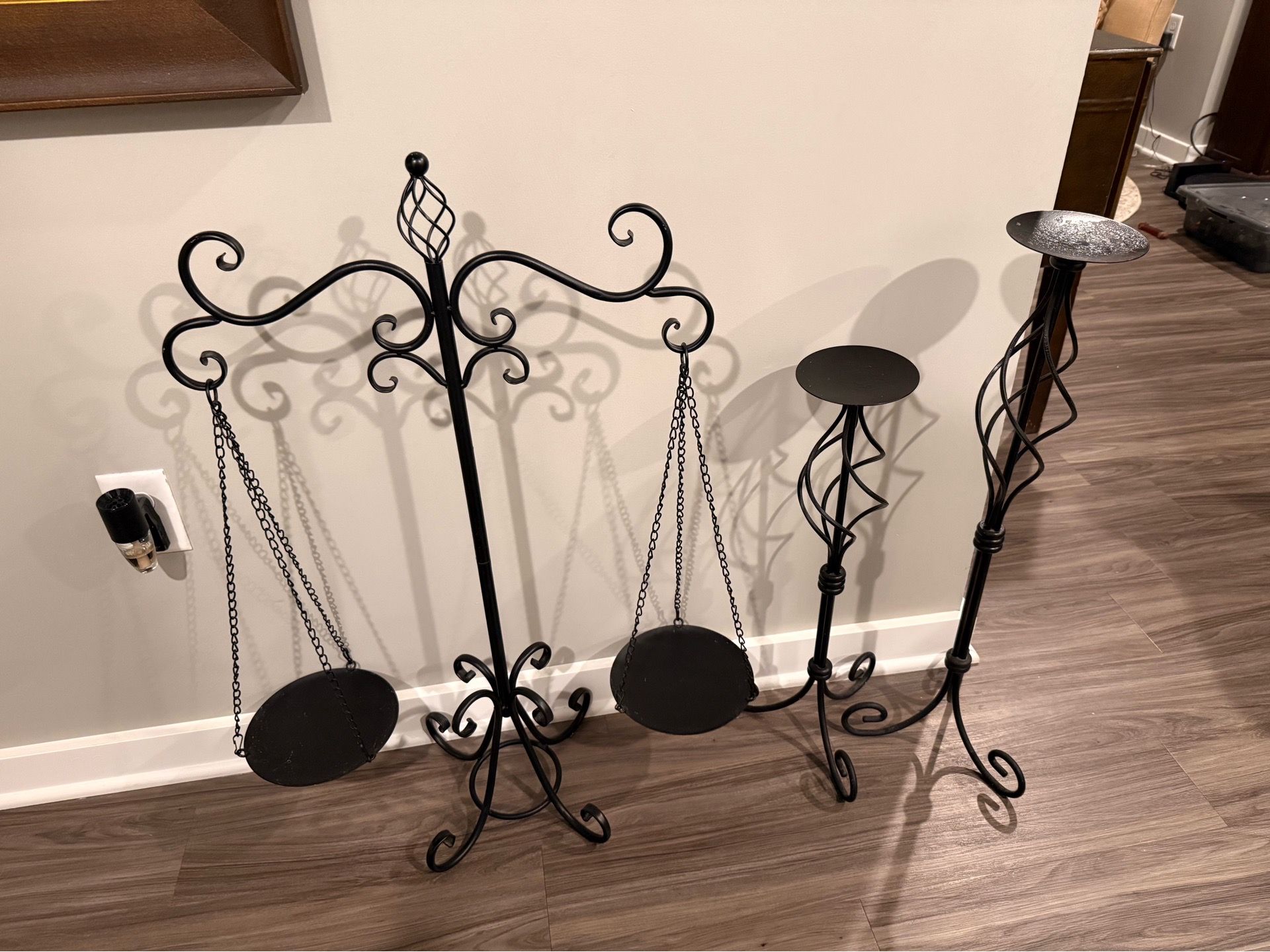 Wrought iron candle holder