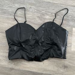 Leather Crop Top