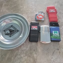 Marlboro Ashtray And Older Lighters 