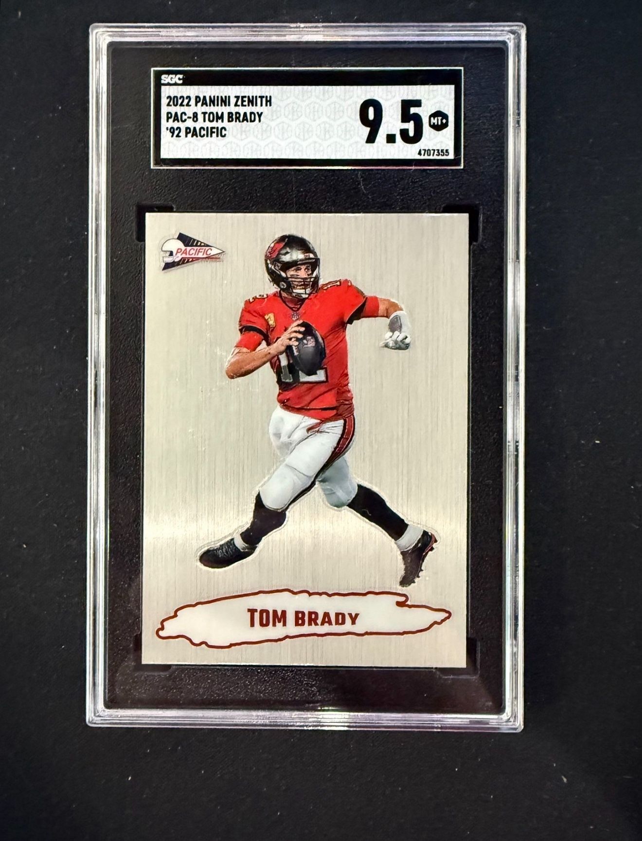 2022 Panini Zenith Football Tom Brady 1992 Pacific Prizm Pac-8 Buccaneers