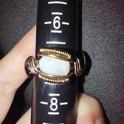 Agate Botswana hand wrapped ring