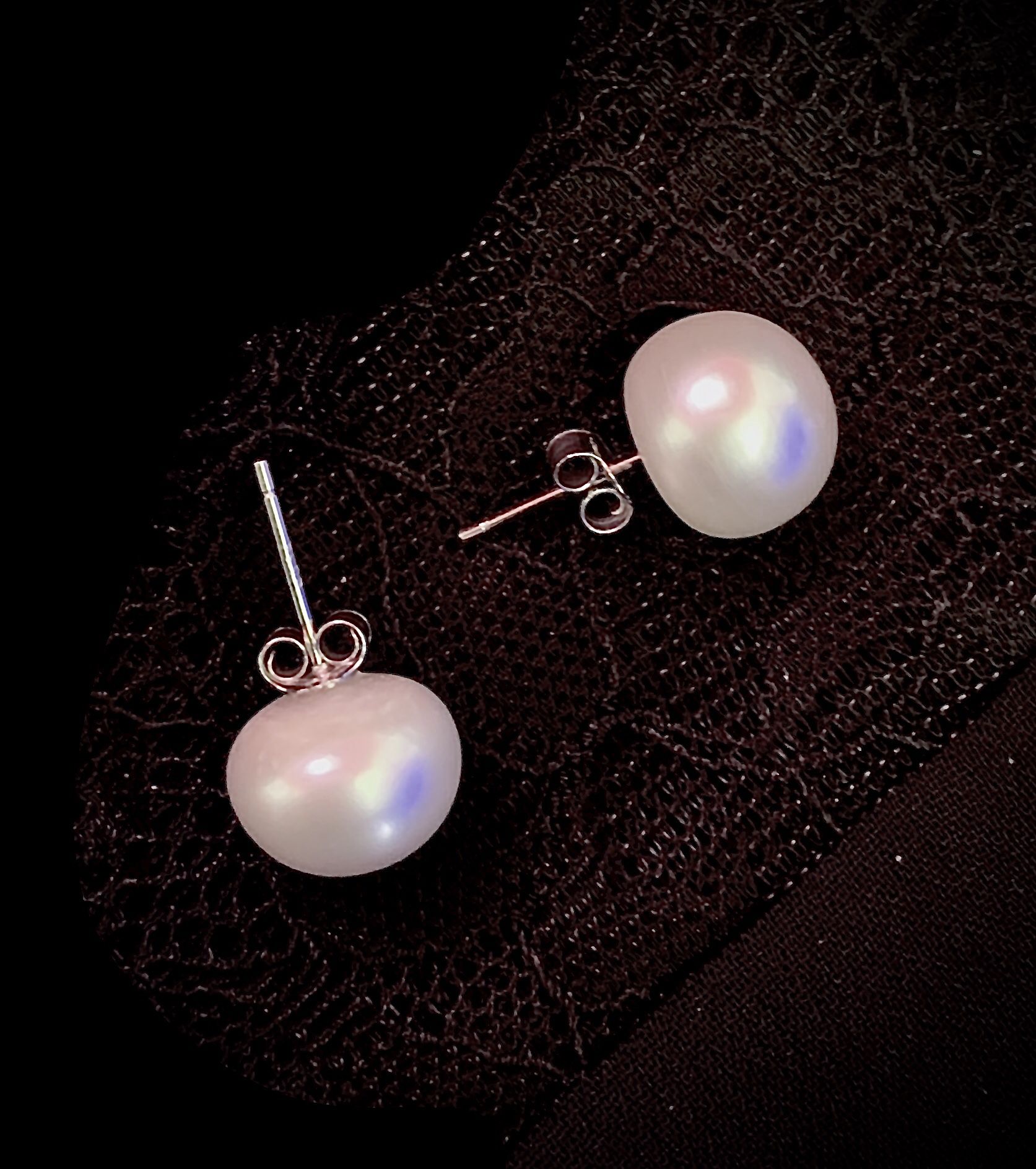 Authentic freshwater pearls with sterling silver