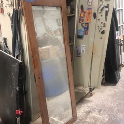 Red Oak Armoire Door With Beveled Mirror 