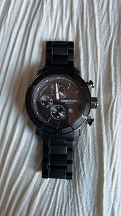 Kenneth Cole Black Stainless Steel Chronograph Gray Dial Mens Watch