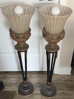 Two Table Lamps - Art Deco 36”