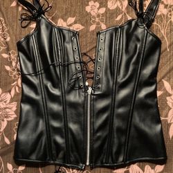 Black Leather Corset