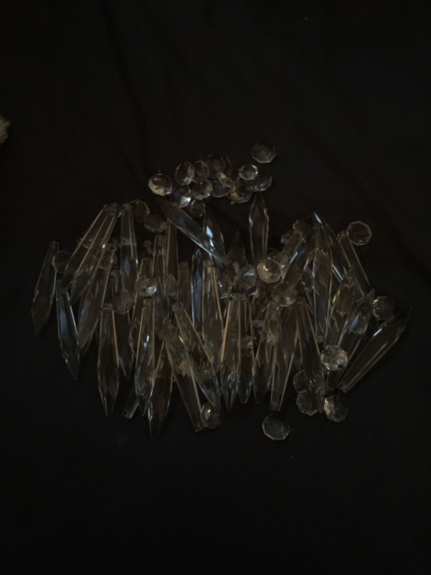50 vintage/antique lamp crystals