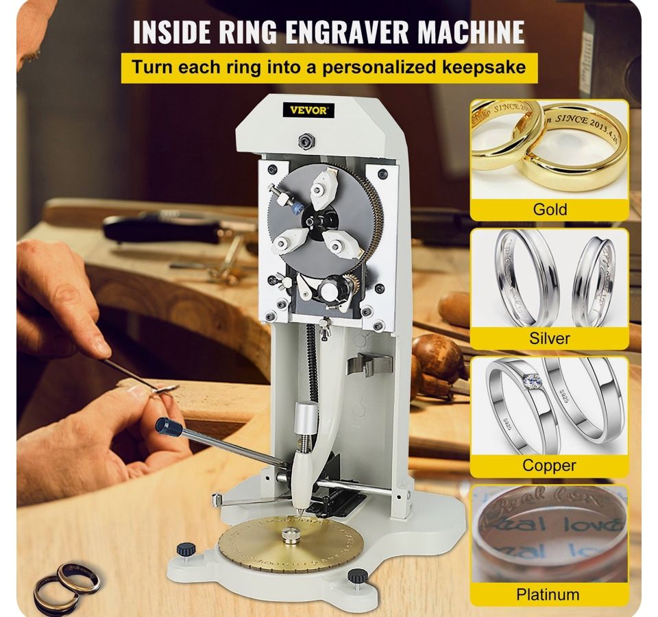 VEVOR Inside Ring Engraver Double Sided Dial Ring Engraver Stamper 1.5mm-2.0mm C