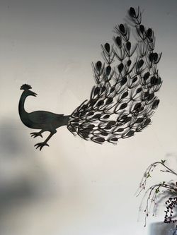 Metal Peacocks  Vintage Wall Art Sculpture