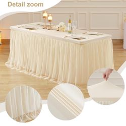 Champagne Tulle Table Skirt 