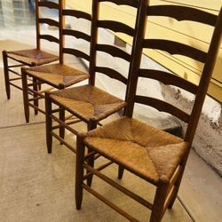 Amish Shaker Ladder Back Dining Chair Set Vintage