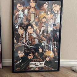 Trends International Attack on Titan - Collage Wall Poster, 22.375" x 34", Black Framed Version
