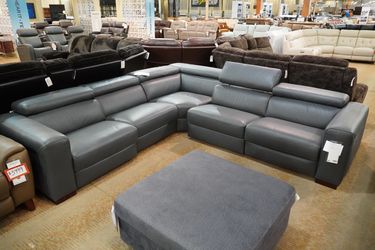 Leather 5-Piece Power Sectional — Natuzzi Editions