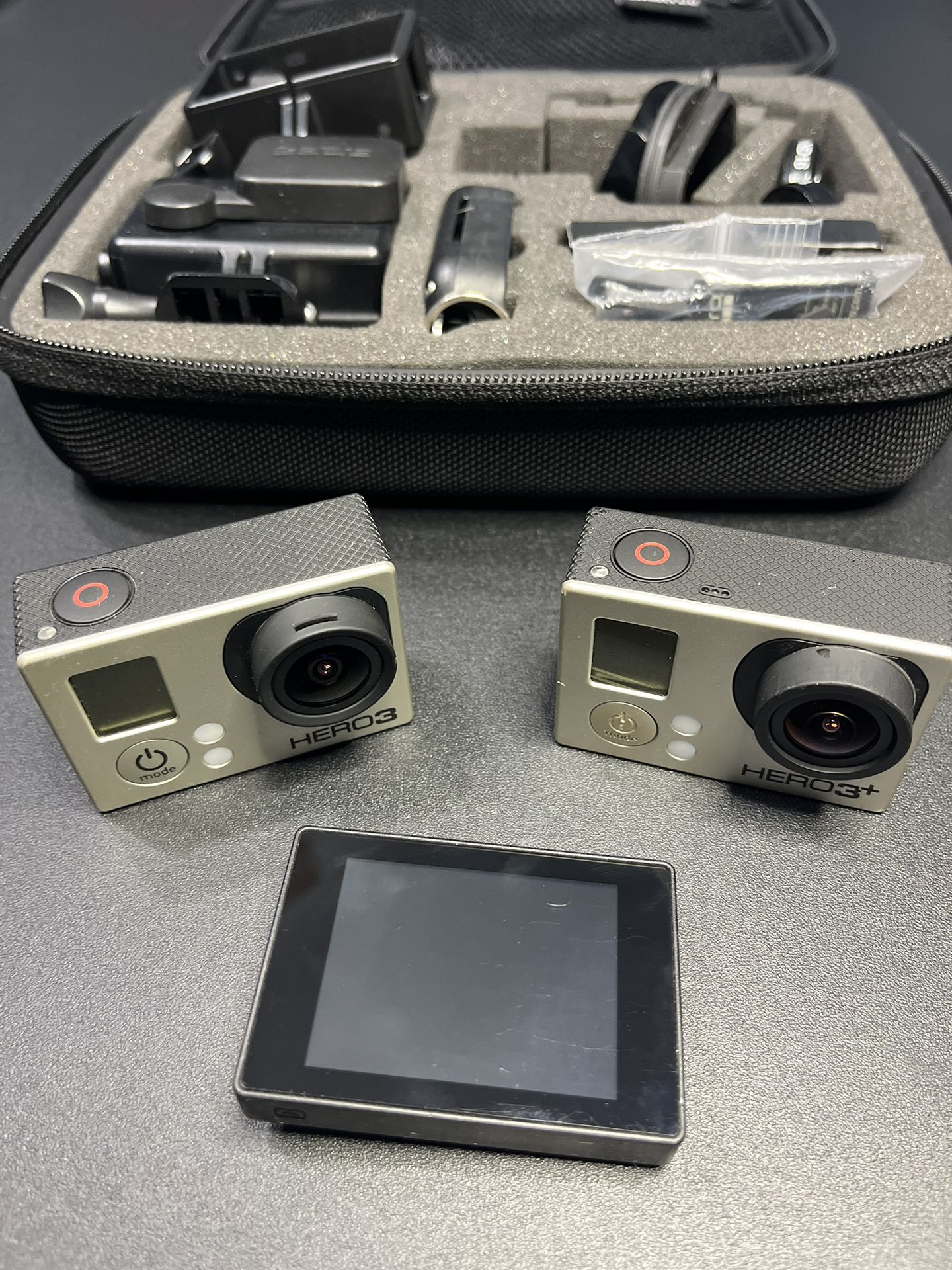 Two GoPro Hero 3+ Black Action Cameras Professional Set