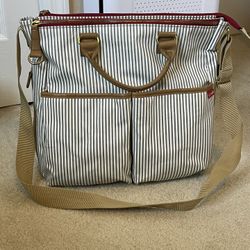 Skip Hop Duo Essential Diaper Bag Special Luxe Edition In French Stripe 