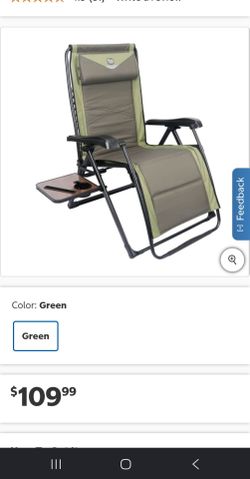 Timber Ridge Zero Gravity Lounger with Side Table and Adjustable Headrest