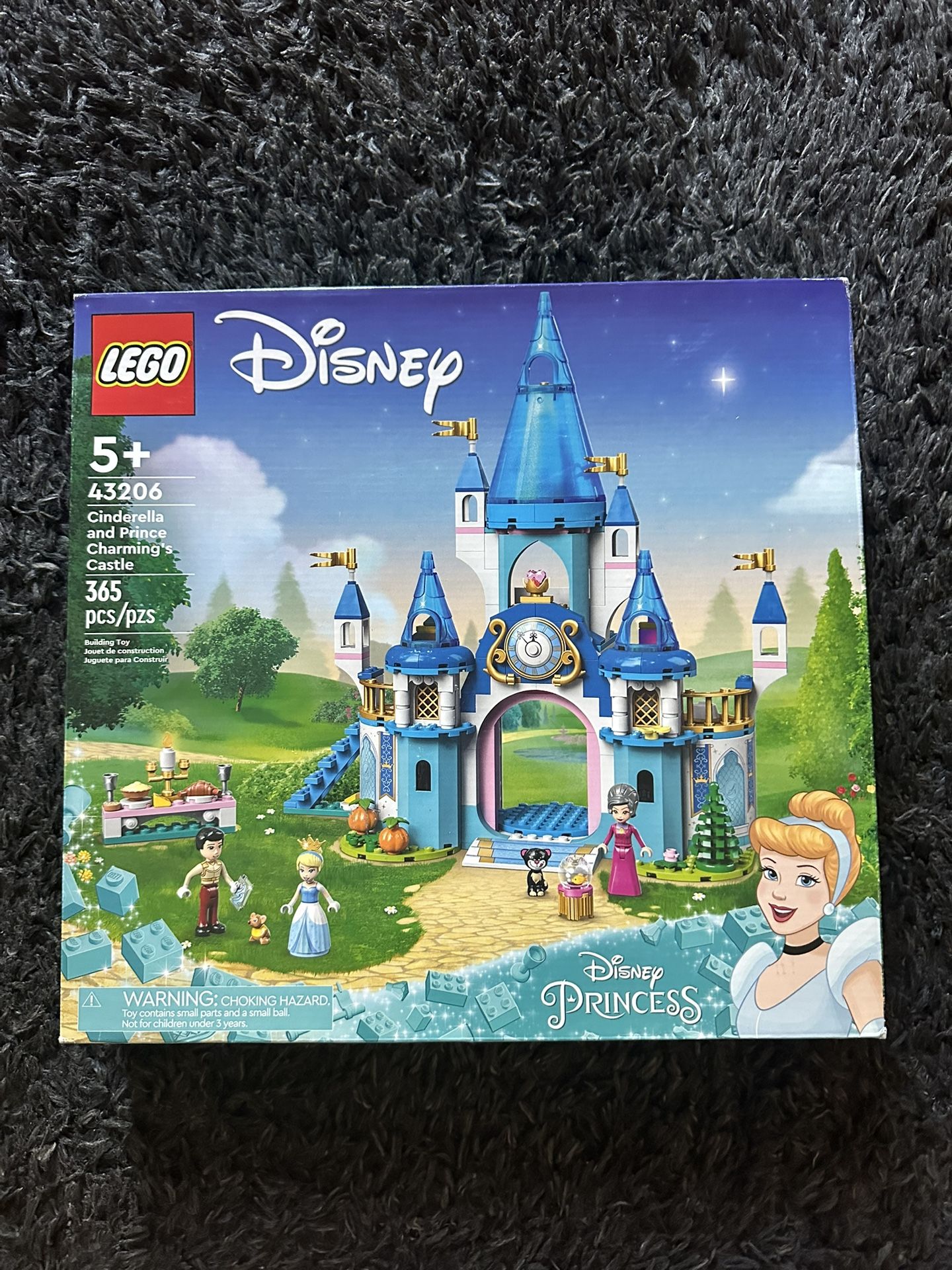 LEGO Disney Princess Cinderella and Prince Charming's Castle 43206 Doll House, Buildable Toy with 3 Mini Dolls, plus Gus Gus and Lucifer Figures