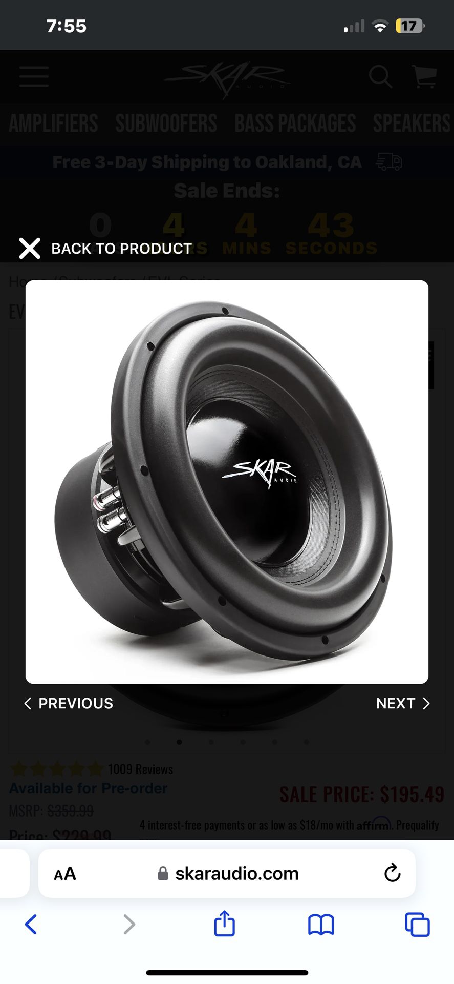 Skar Audio EVL-12 