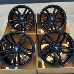 19” Tesla Model S OEM Rims Gloss Black POWDER COAT EXCHANGE