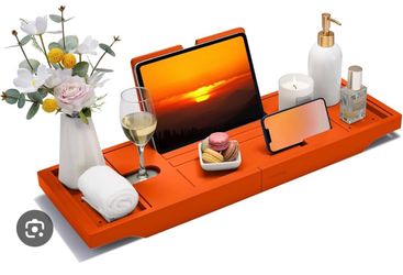 SMIRLY Expandable Bamboo Bathtub Tray
