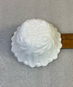 Indiana Milk Glass Vintage, White, Wild Rose w/Leaves Pudding Condiment Holiday Bowls 4.5"w, Lot of 4