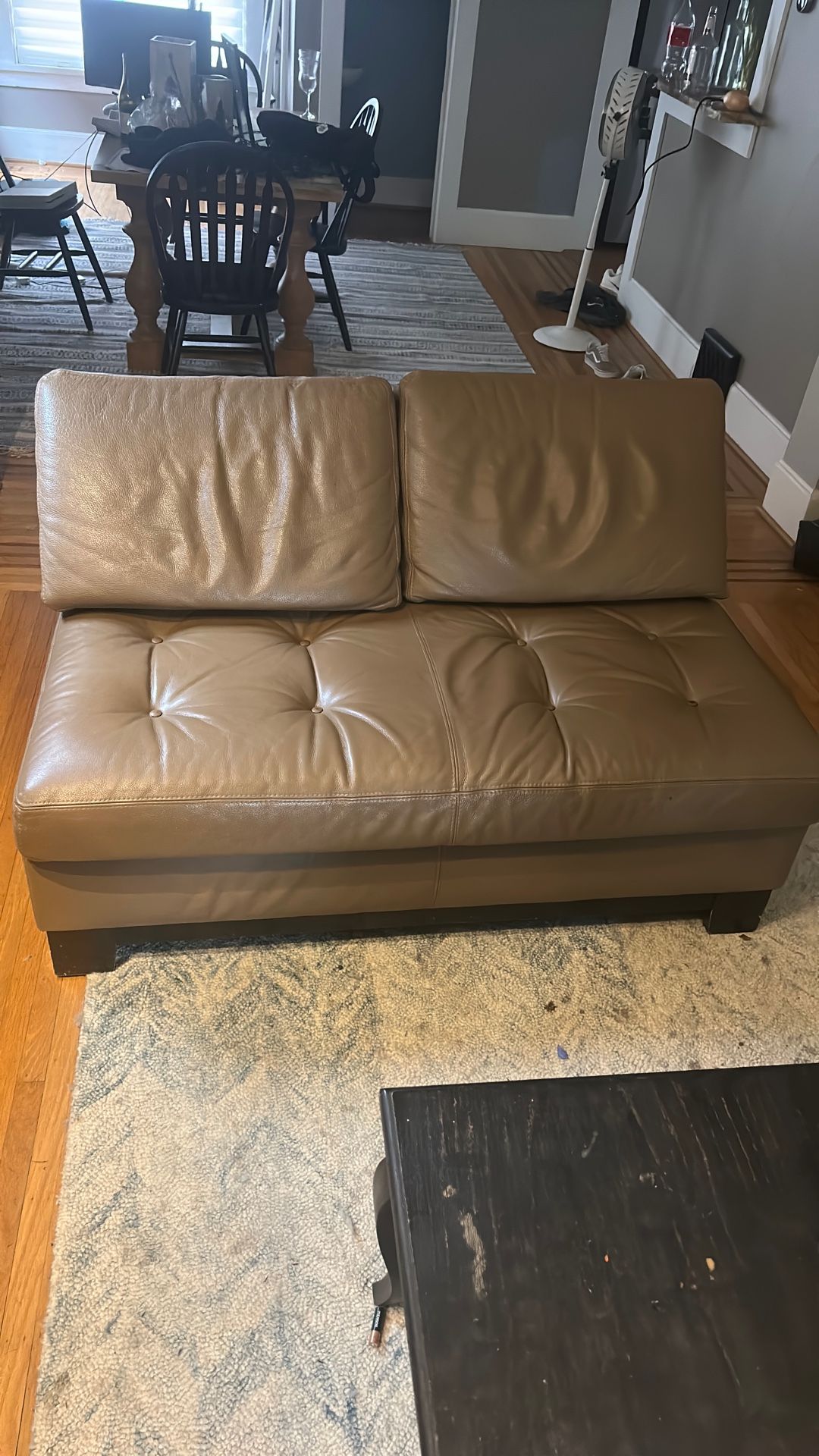 FREE Leather Couch. Two Seats, No Smoke No Pets