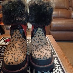 ARIAT Cheetah And Red Suede Boots Style 10010218