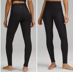 Lululemon Align Ribbed High-Rise 28” Black Leggings Size 4 LIKE NEW