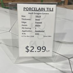 PORCELAIN OCTAGON TILE 18 X 18  $2.99/ Sq ft