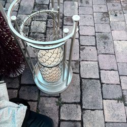 Gold End Metal Light Table And Candle Holder 