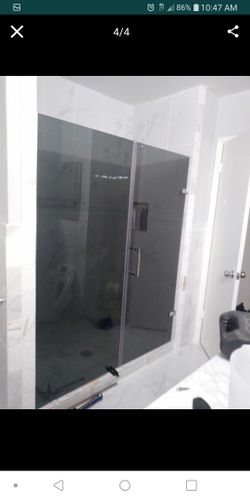 Glass shower doors storefront