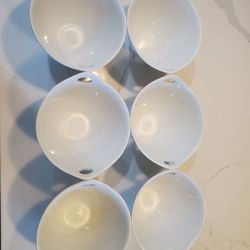 Set of 6 Crate & Barrel Fine Bowls
