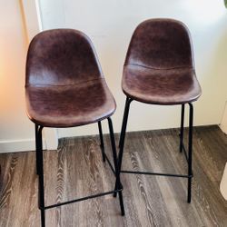 All Modern Vegan Leather Counter Stools