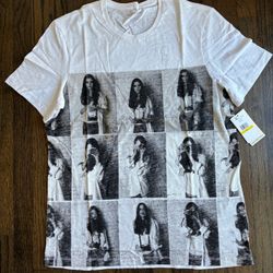 Calvin Klein Jeans Men Graphic Tee M White Photo Print Collage Grunge Indie Y2K