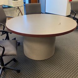 Round Conference Table With Or Without Chairs 