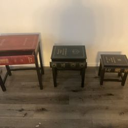 Book-shaped nesting tables