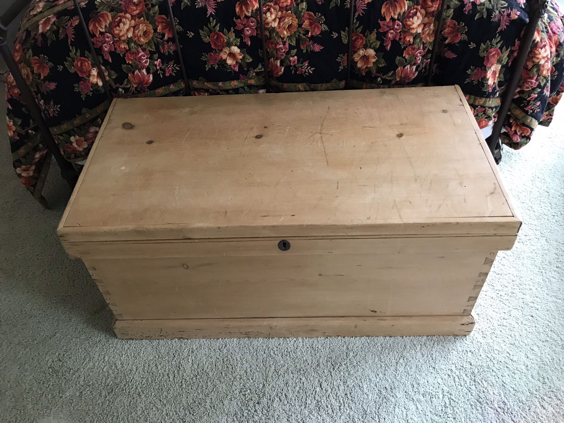 Antique Knotty Pine Cedar Hope Chest with drawers