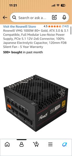Gaming pc Desktop power supply 1000W Gold Fully Modular