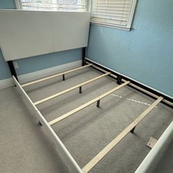 WHITE QUEEN BED FRAME 