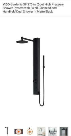 VIGO Gardenia 39.375in 2-Jet High Shower System with Fixed Raingead and Handheld Dual Shower Head