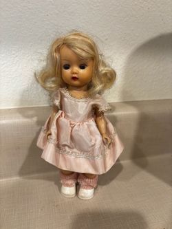 Vintage Blonde Hard Plastic Girl Doll