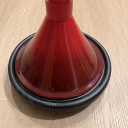 Le Creuset France Red Tagine Cast Iron Stoneware Slow Cooking Moroccan