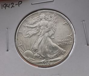 1942 P UNC SILVER WALKING LIBERTY HALF DOLLAR