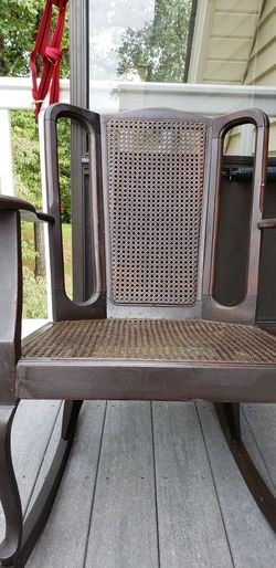 Antique cane rocking chair