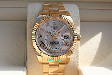 ROLEX 326938 SKY-DWELLER WATCH 18K SILVER ROMAN - T8691