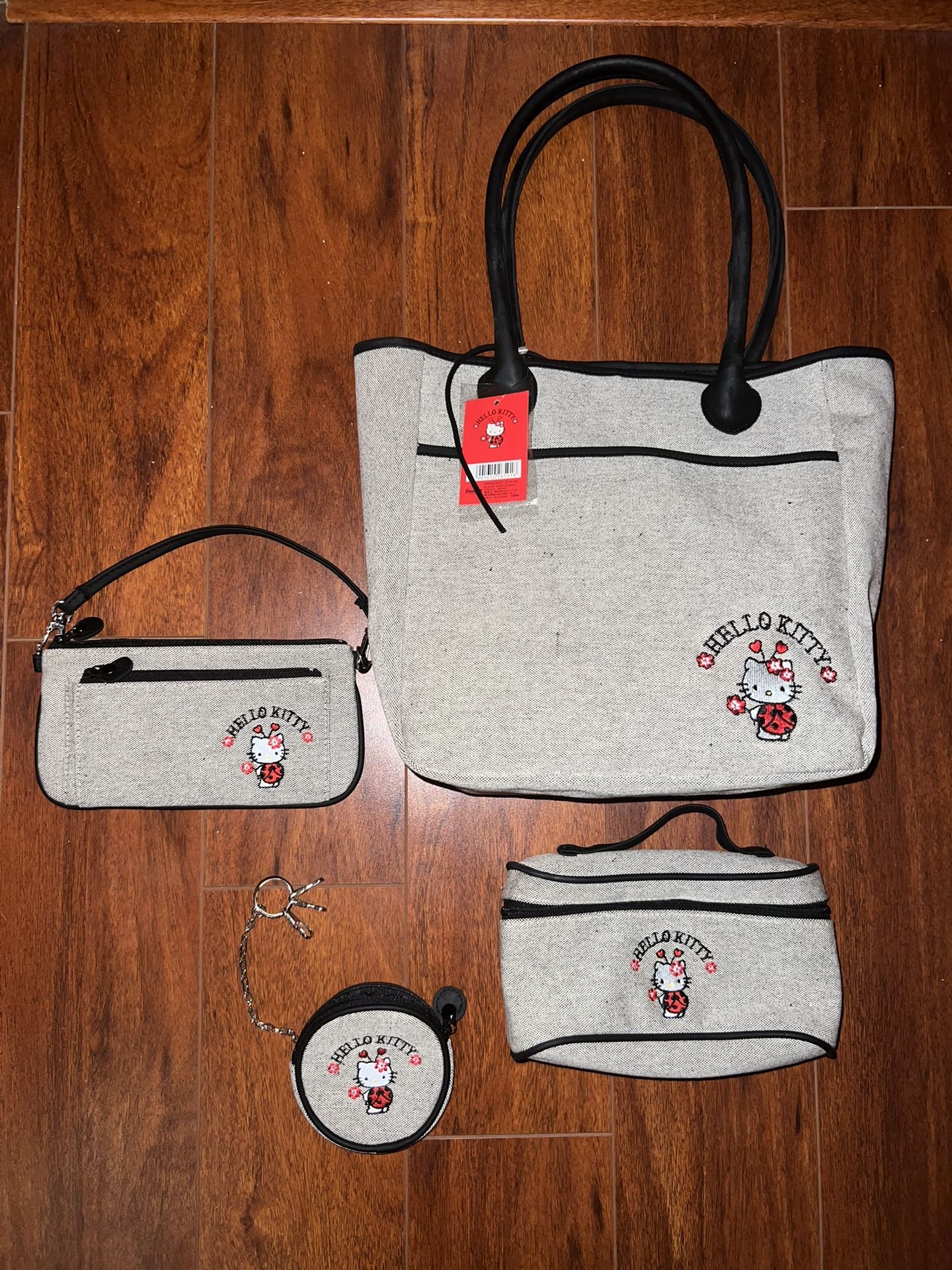 Hello Kitty Grey & Black Purse Set