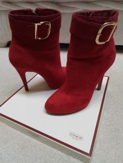 Michael Antonio Red Suede Ankle Boots 