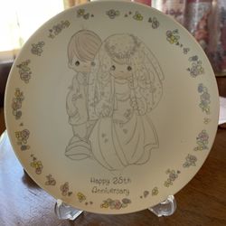 Precious Moments Happy 25th Anniversary Plate