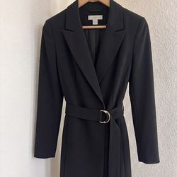 blazer dress w belt -Xs- no shoulder pad